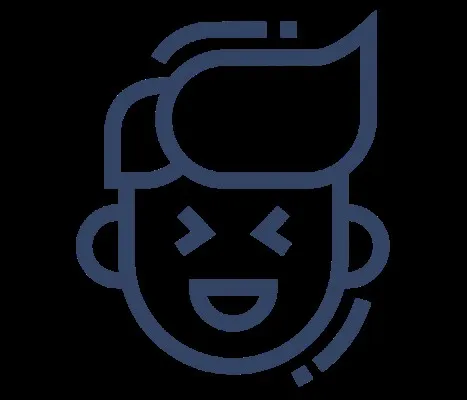 Símbolo de una persona feliz que representa el bienestar y la autoestima recuperada después de un tratamiento no quirúrgico.